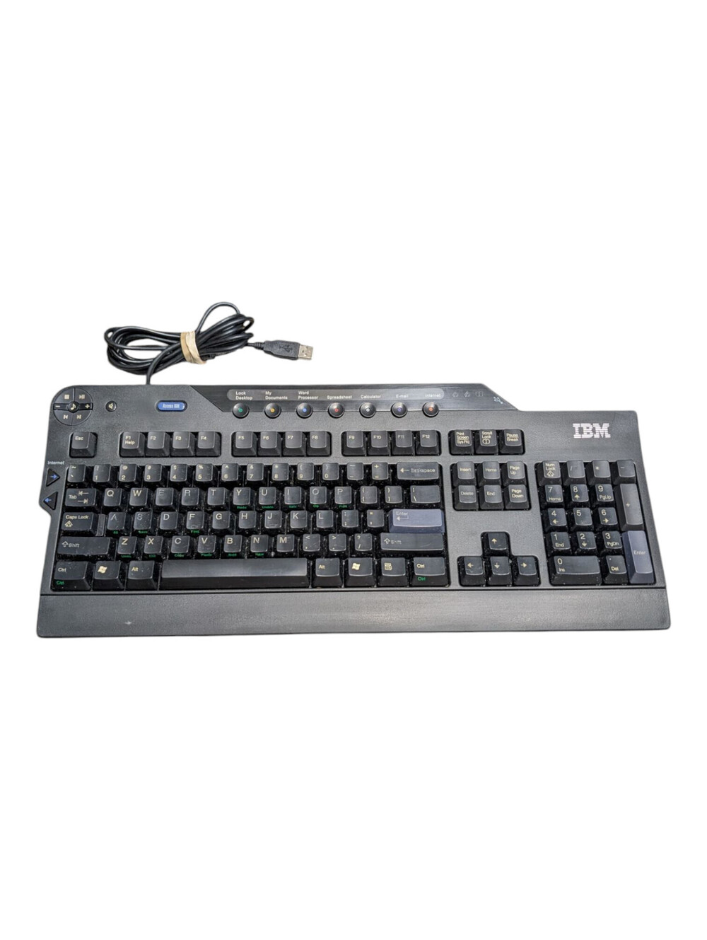 IBM Lenovo SK-8815 Black USB Wired Multimedia Keyboard Used Flaw
